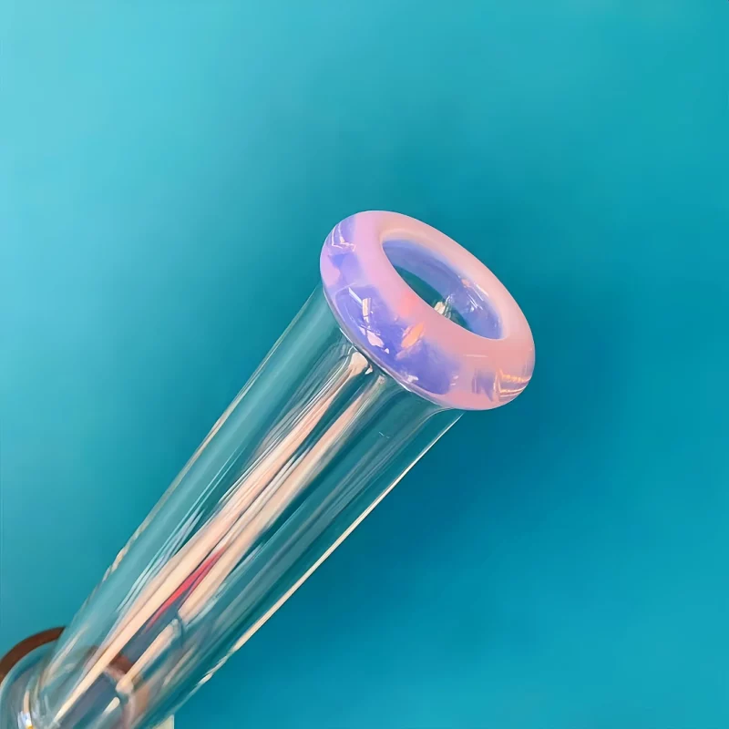 16" Inverted 4 Gridded Perc Bong with Pink Accents