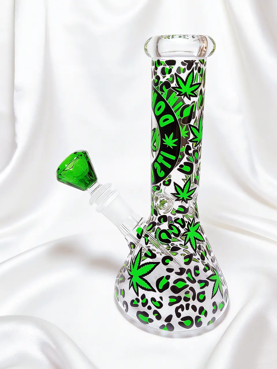8" Jungle Leopard “It’s Organic” Beaker Glass Bong