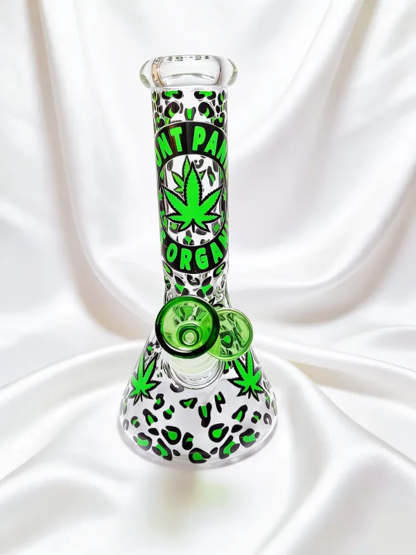 8" Jungle Leopard “It’s Organic” Beaker Glass Bong