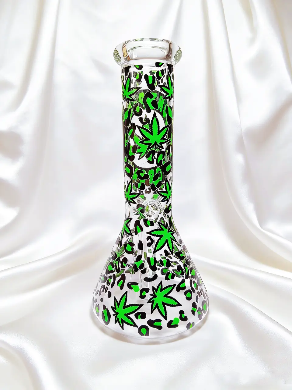 8" Jungle Leopard “It’s Organic” Beaker Glass Bong