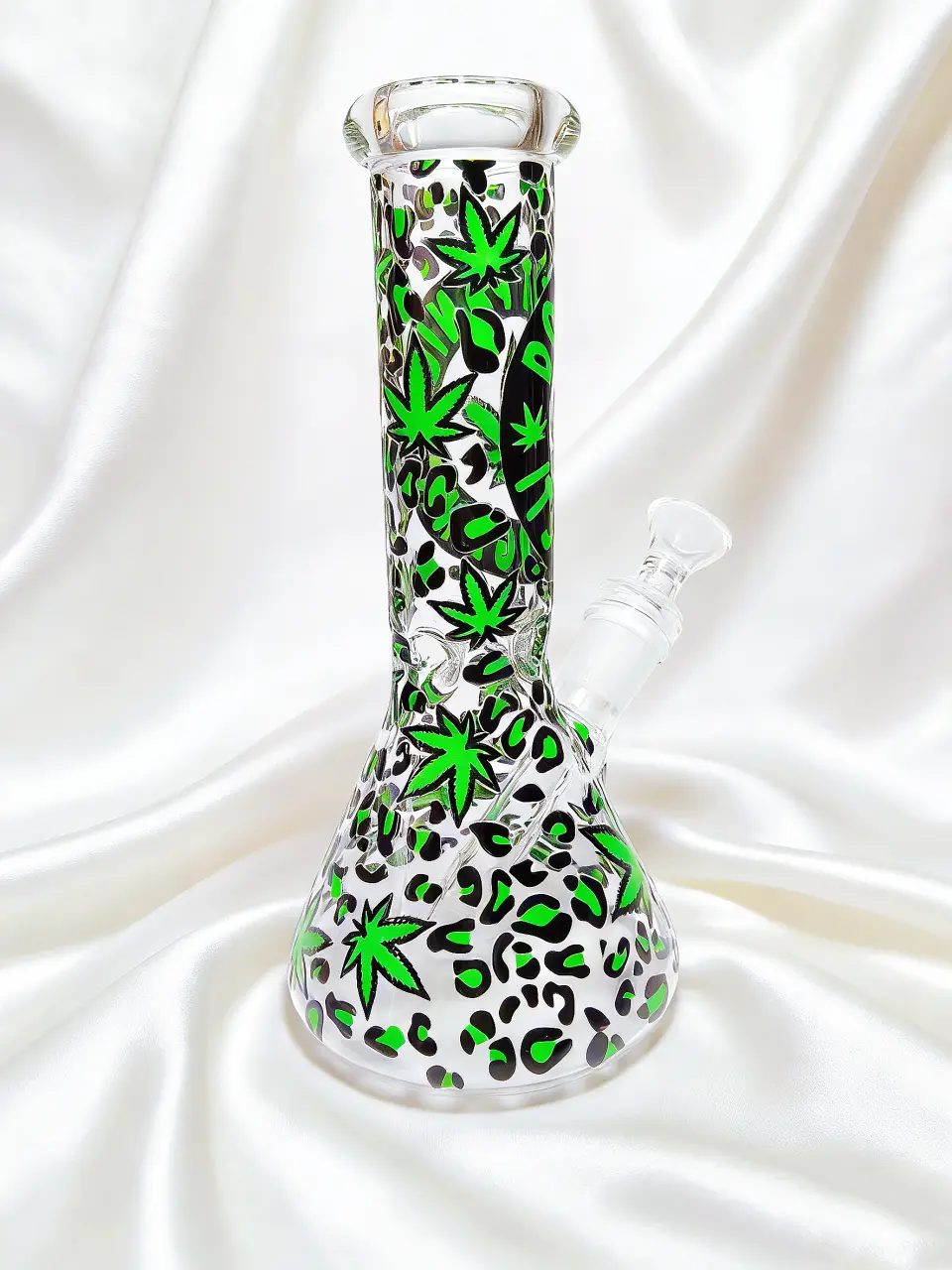 8" Jungle Leopard “It’s Organic” Beaker Glass Bong