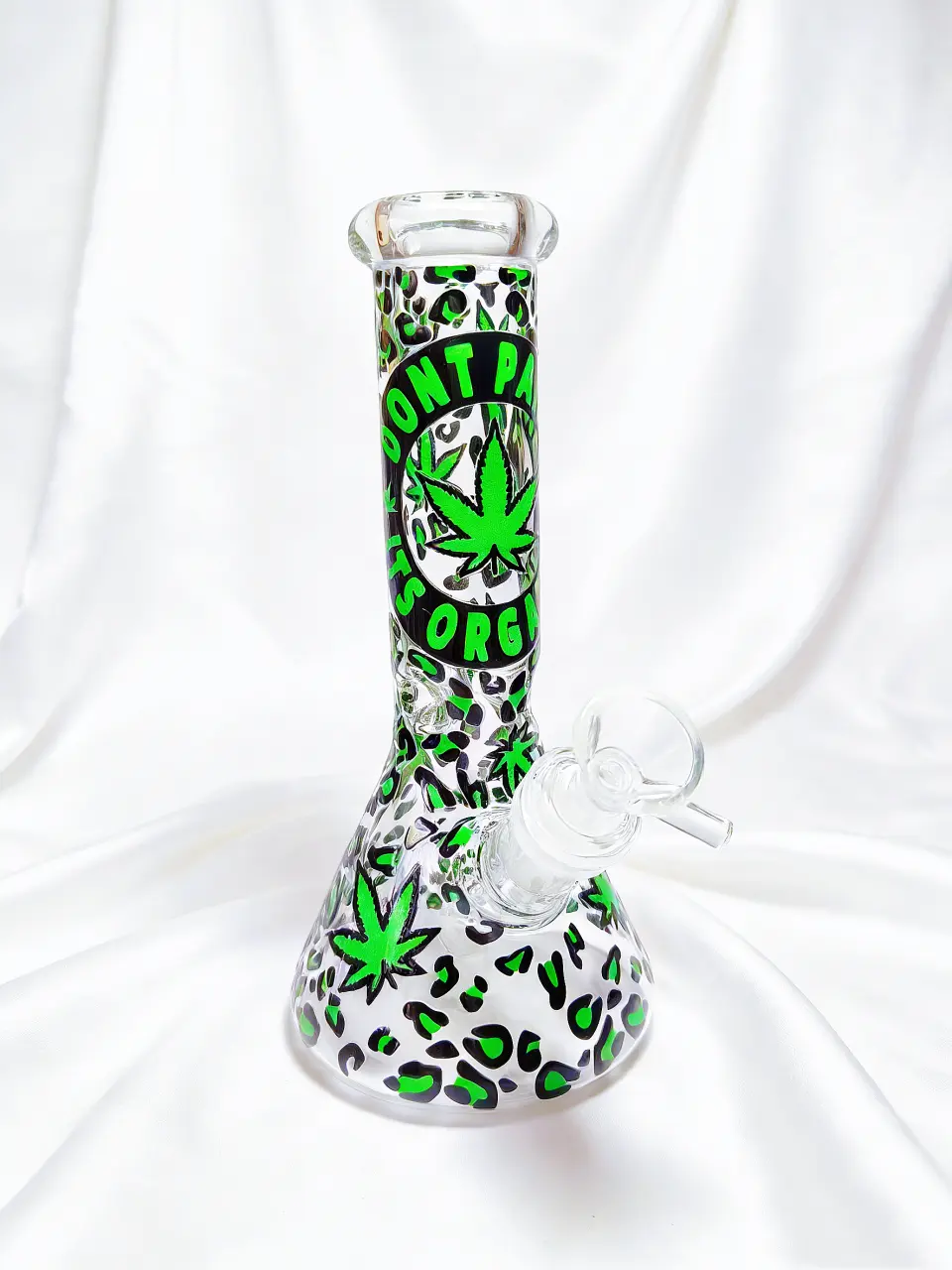 8" Jungle Leopard “It’s Organic” Beaker Glass Bong