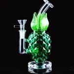 7.5" Jade Green Pineapple Glass Bong