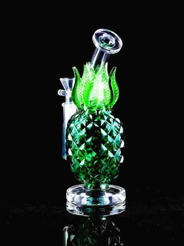 7.5" Jade Green Pineapple Glass Bong