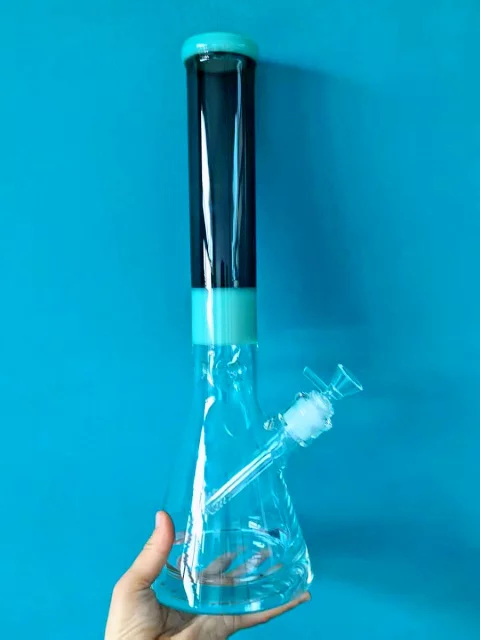 16" Jade & Smoke Encallmo Beaker Bong with Ultra-Thick Glass Base