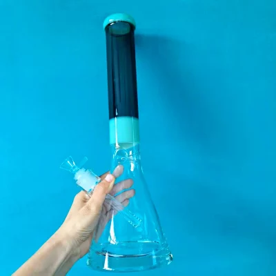 16" Jade & Smoke Encallmo Beaker Bong with Ultra-Thick Glass Base