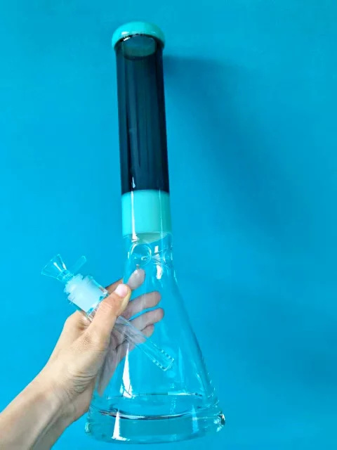 16" Jade & Smoke Encallmo Beaker Bong with Ultra-Thick Glass Base