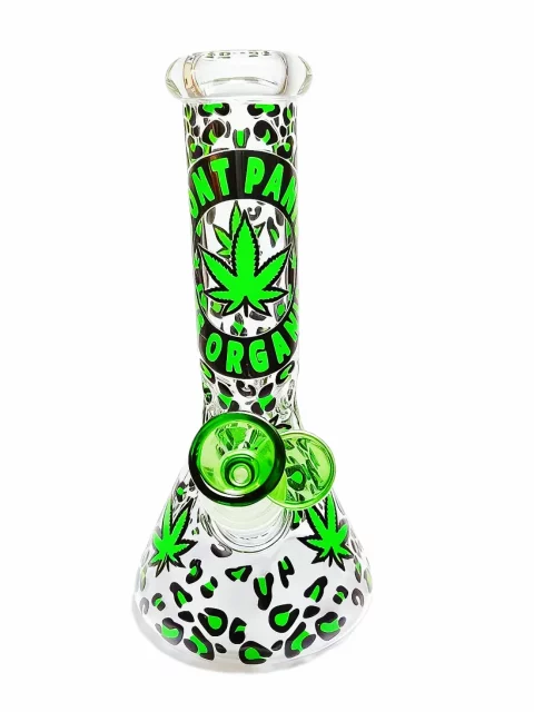 8" Jungle Leopard “It’s Organic” Beaker Glass Bong