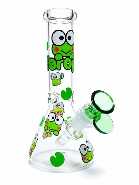 8" Keroppi Fresh Green Pond Beaker Glass Bong