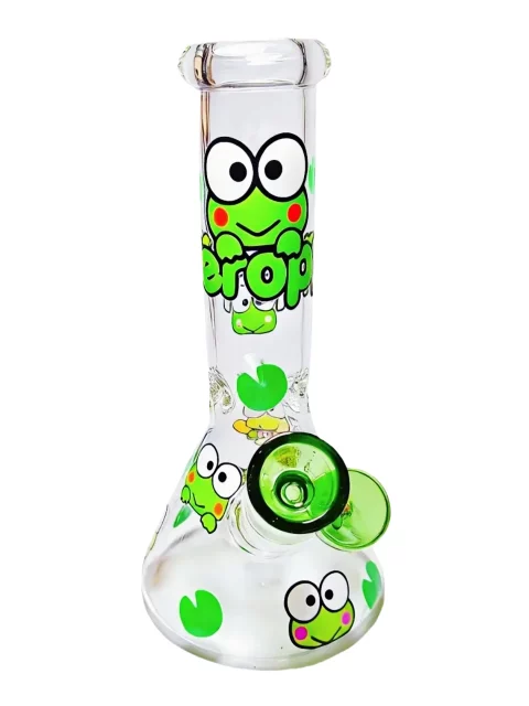 8" Keroppi Fresh Green Pond Beaker Glass Bong