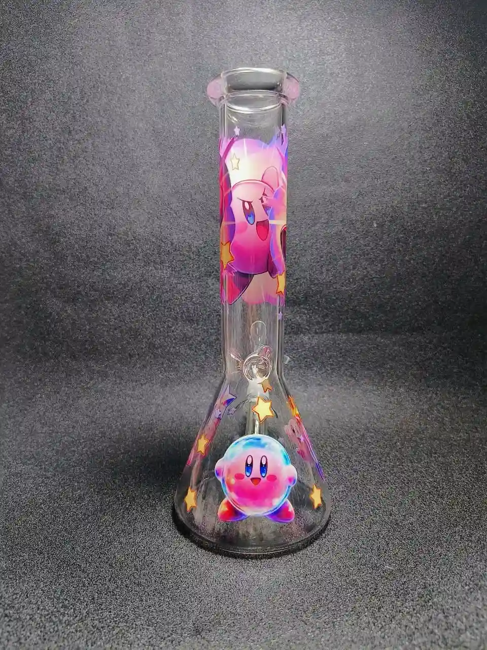 10" Kirby Colorful Star Beaker Glass Bong