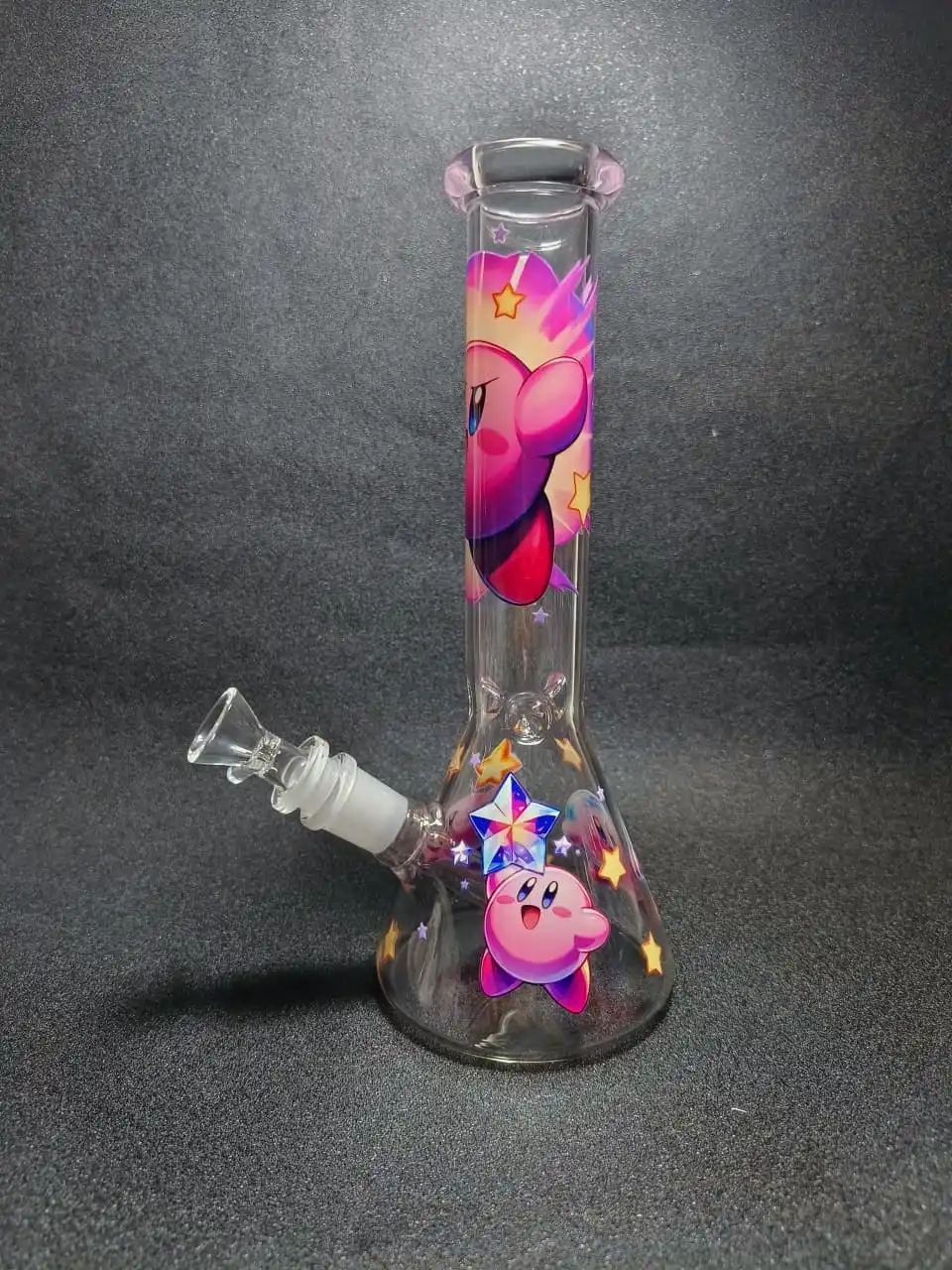 10" Kirby Colorful Star Beaker Glass Bong
