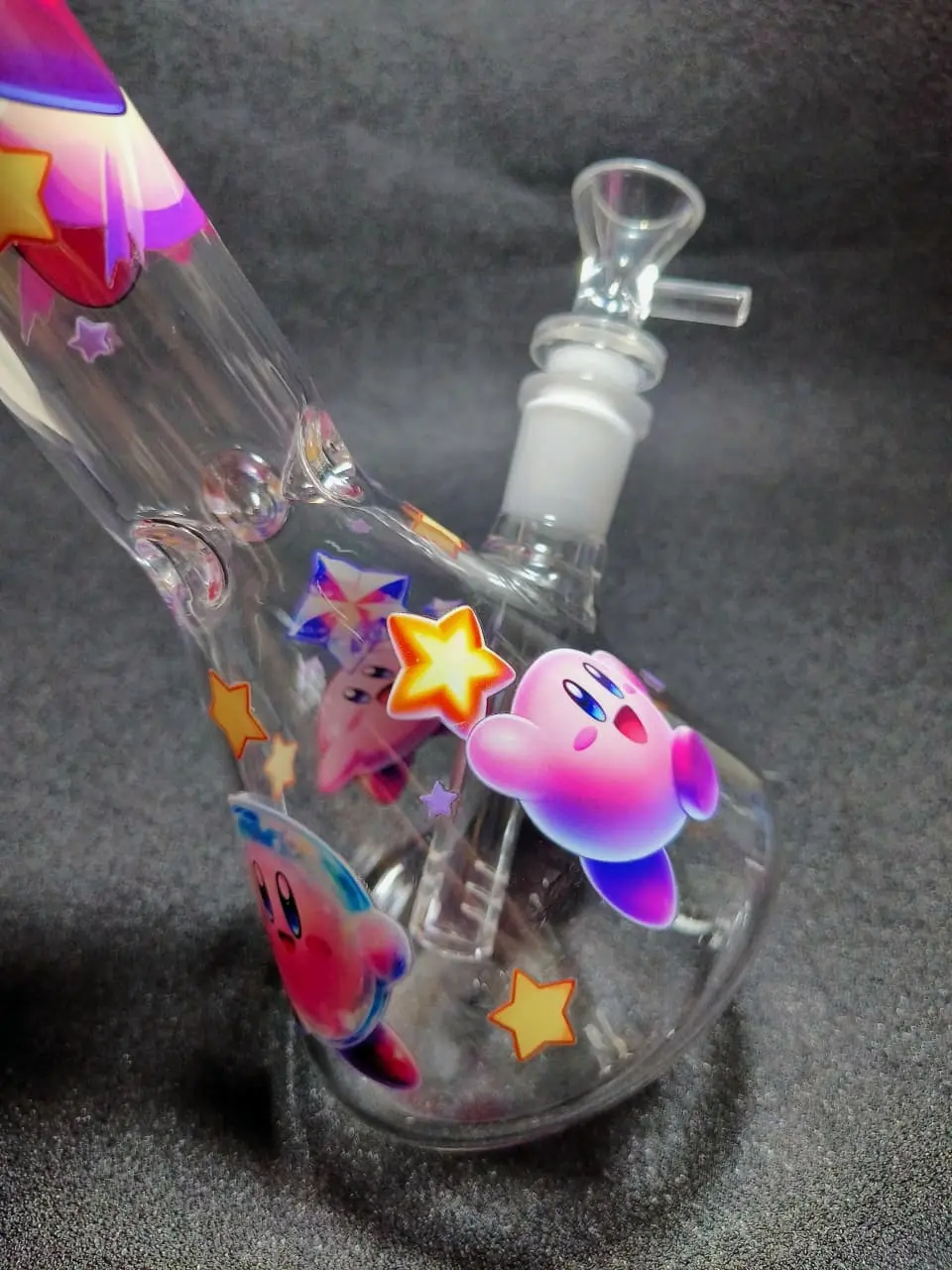 10" Kirby Colorful Star Beaker Glass Bong