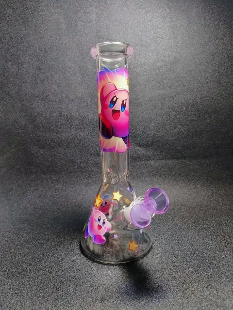 10" Kirby Colorful Star Beaker Glass Bong