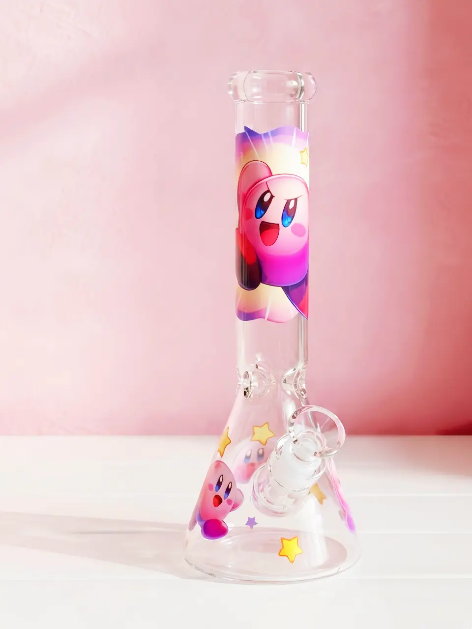 10" Kirby Colorful Star Beaker Glass Bong