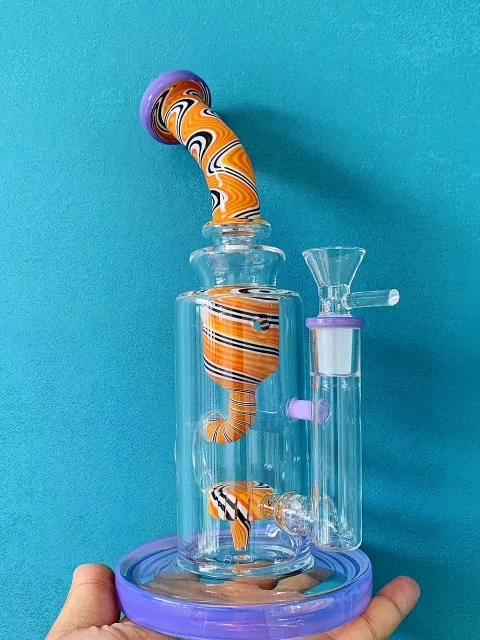 10" Klein Incycler Glass Bong with Swirled Perc