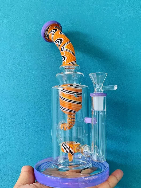 10" Klein Incycler Glass Bong with Swirled Perc