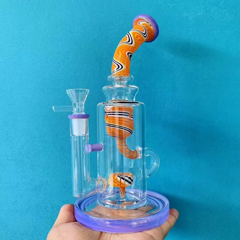 10" Klein Incycler Glass Bong with Swirled Perc