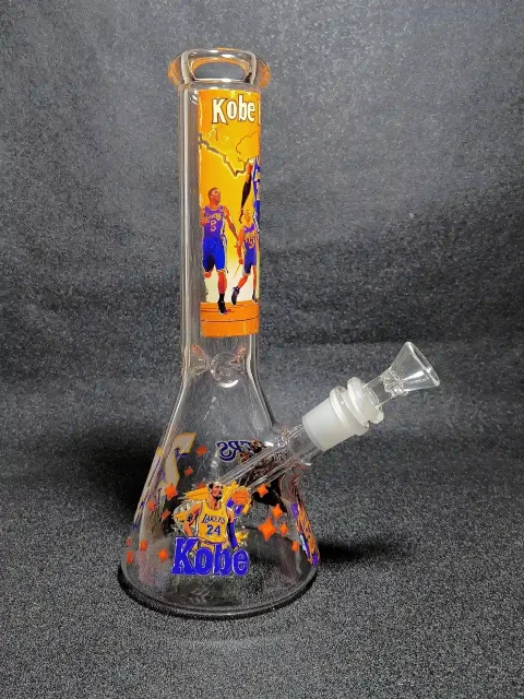 Kobe Bryant 24 Mamba Dunk Lakers Purple Gold Beaker Glass Bong Kobe Bryant 24 Mamba Dunk Lakers Purple Gold Beaker Glass Bong