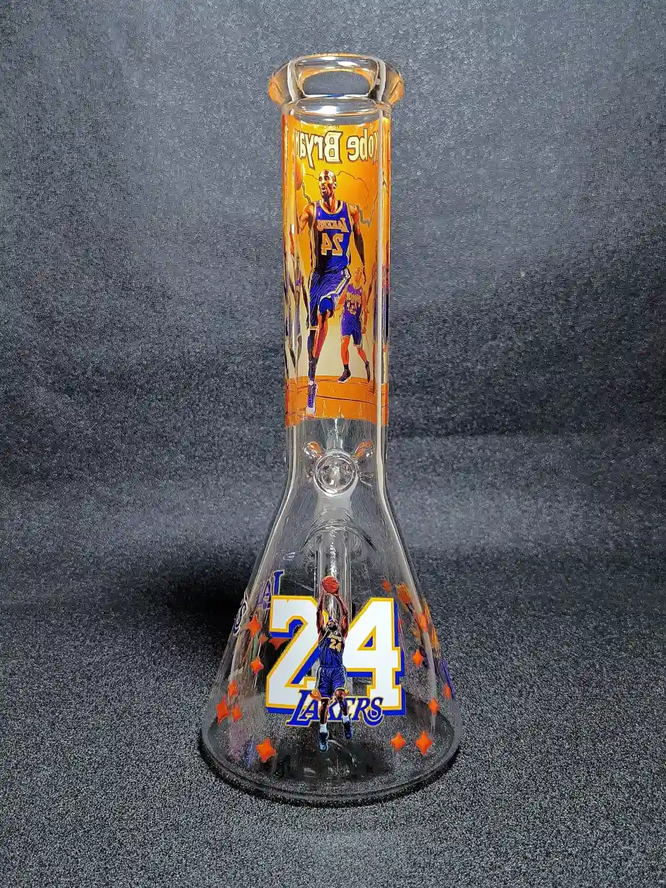 Kobe Bryant 24 Mamba Dunk Lakers Purple Gold Beaker Glass Bong