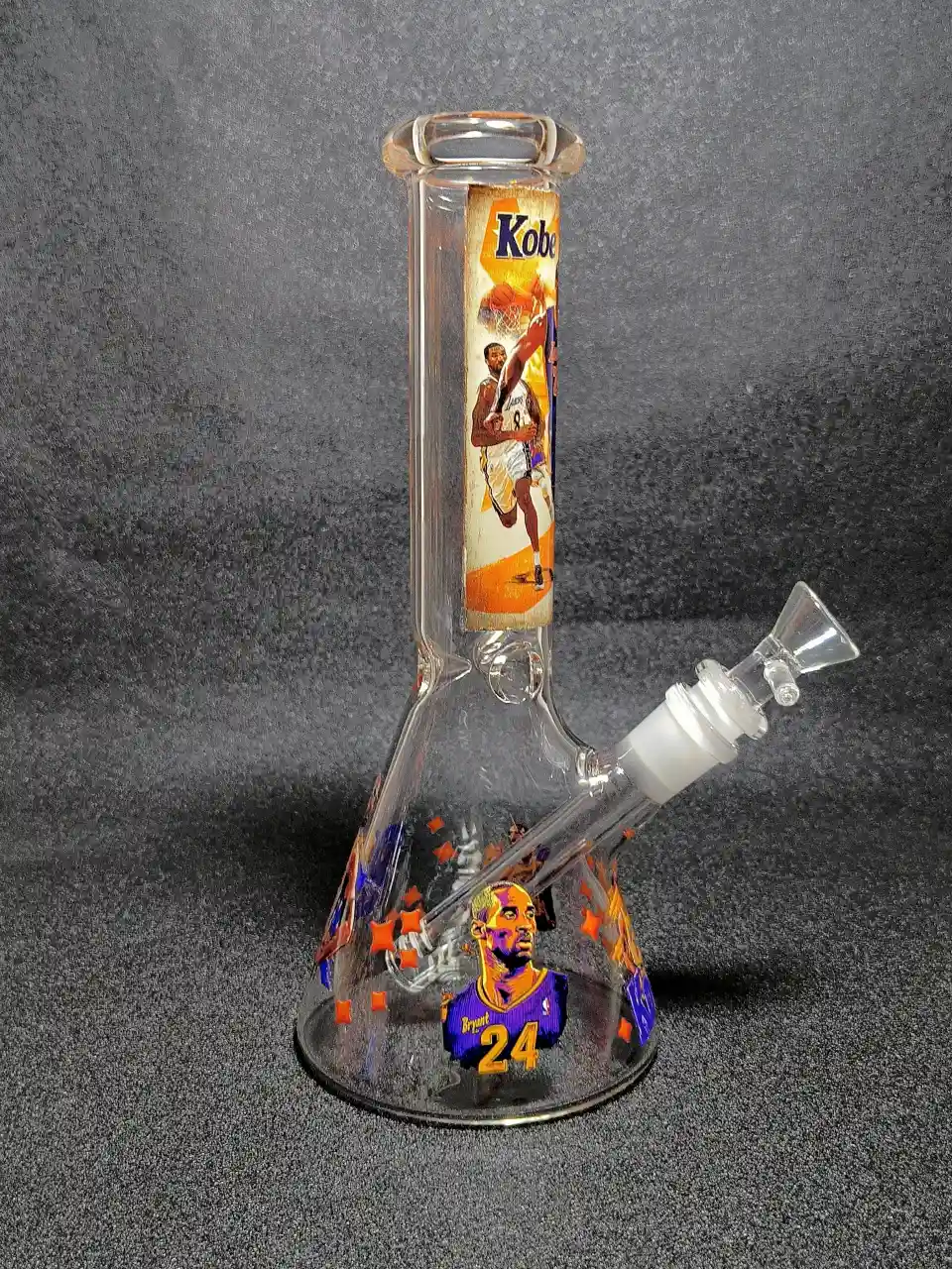 Kobe Bryant 8 & 24 Mamba Lakers Purple Gold Beaker Glass Bong
