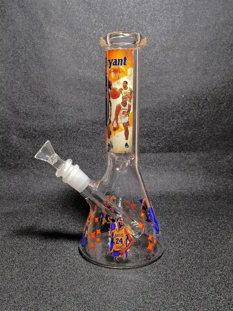 Kobe Bryant 8 & 24 Mamba Lakers Purple Gold Beaker Glass Bong