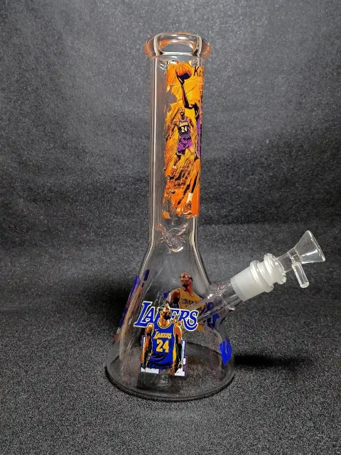 Kobe Bryant Purple Jersey Dunk Photo Lakers Beaker Glass Bong Kobe Bryant Purple Jersey Dunk Photo Lakers Beaker Glass Bong