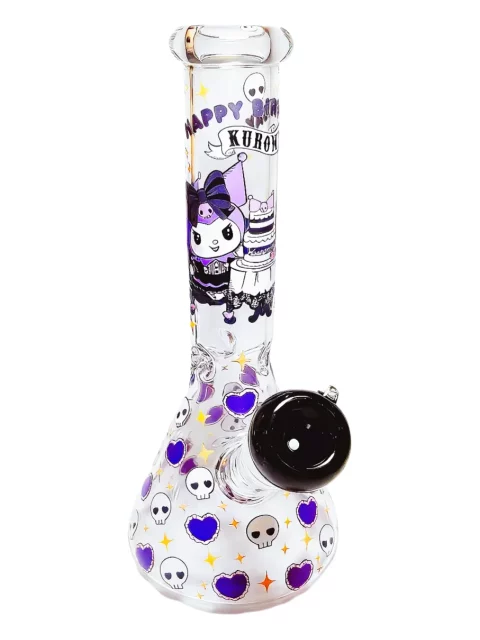 10" Kuromi Devil Party “Happy Birthday” Beaker Glass Bong