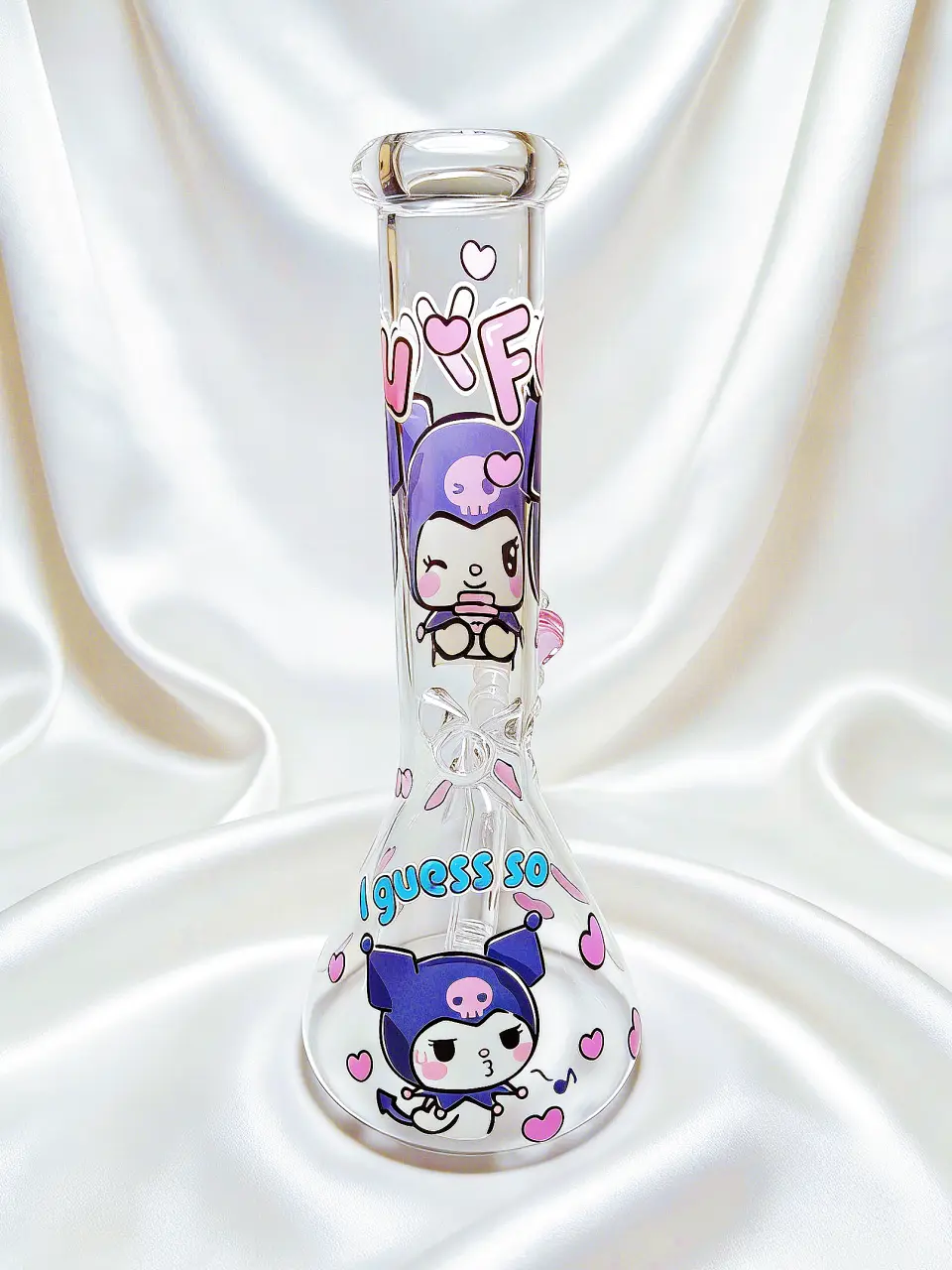 10" Kuromi Purple "For You" Beaker Glass Bong