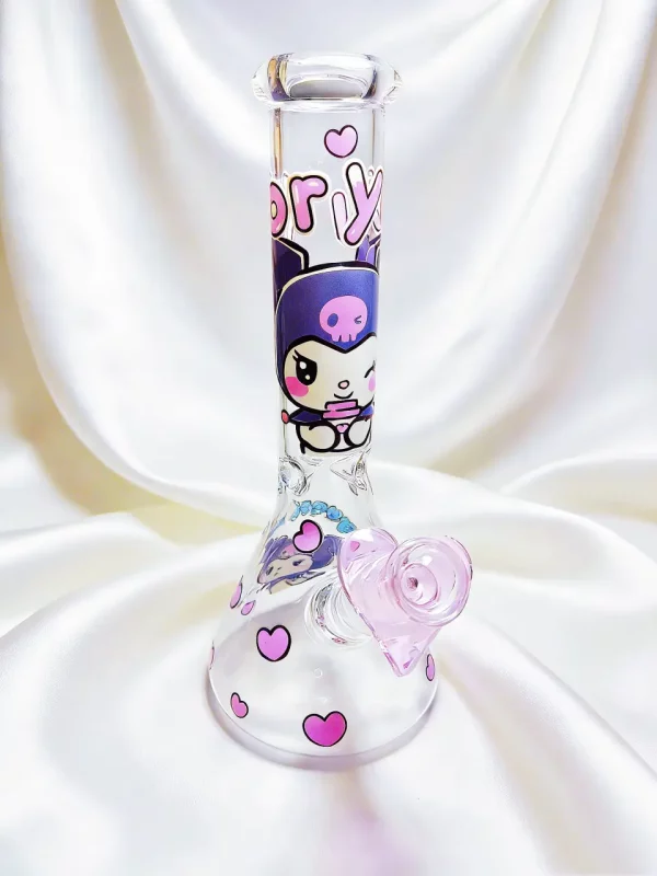 10" Kuromi Purple "For You" Beaker Glass Bong
