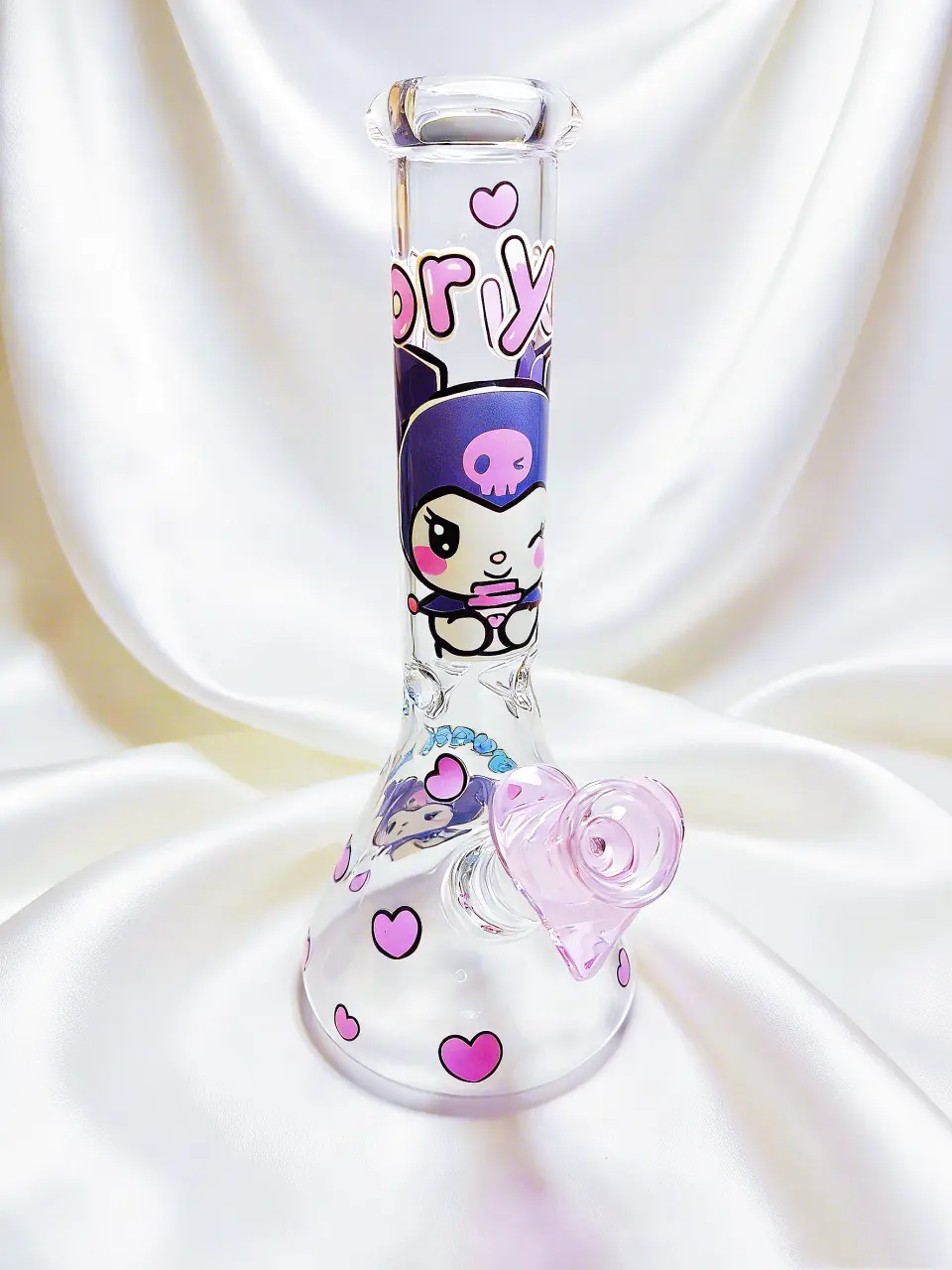 10" Kuromi Purple "For You" Beaker Glass Bong