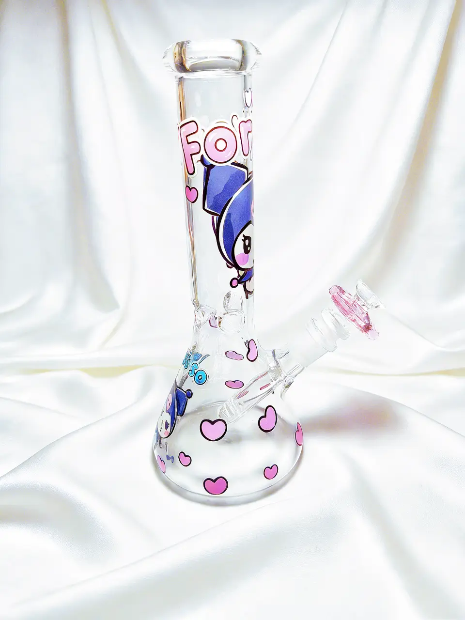 10" Kuromi Purple "For You" Beaker Glass Bong