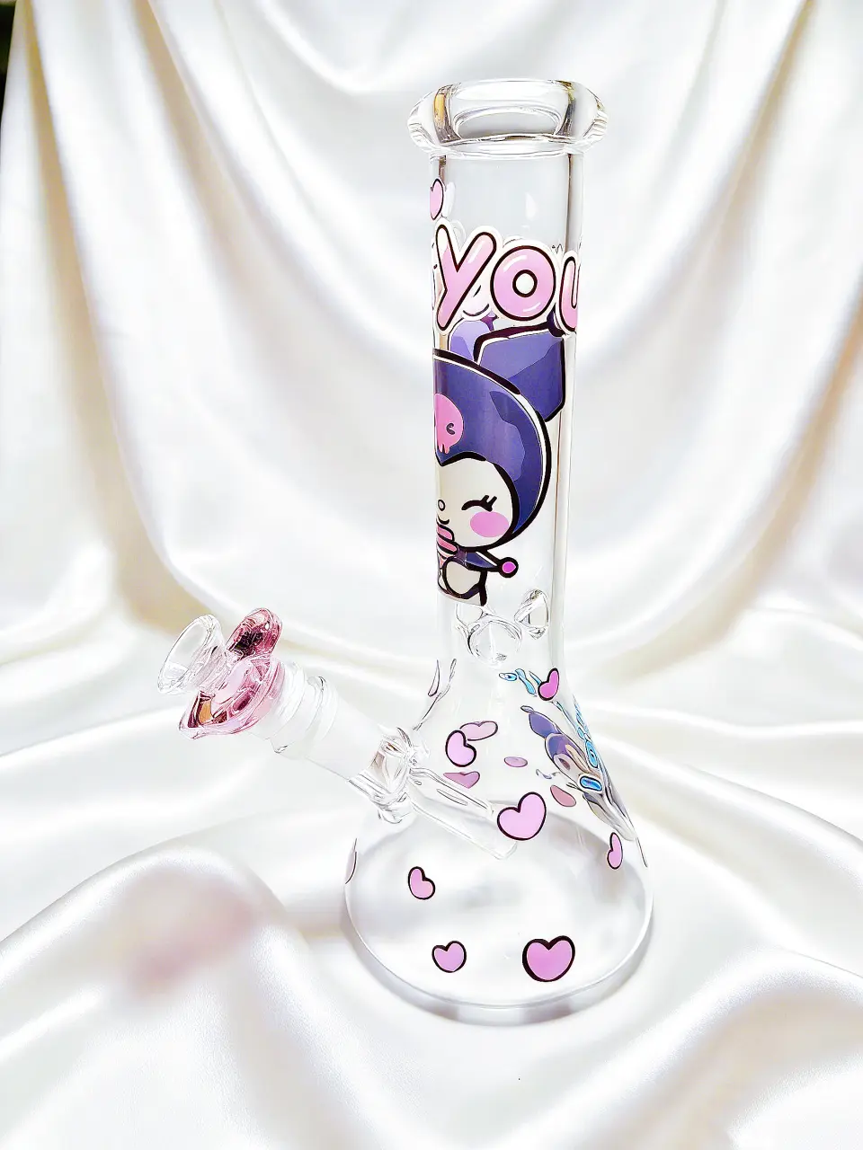 10" Kuromi Purple "For You" Beaker Glass Bong