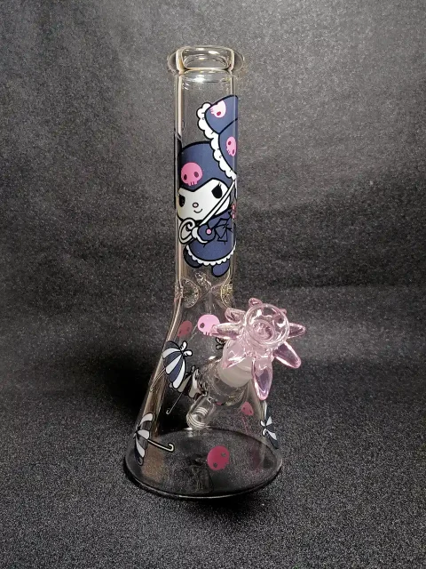 Kuromi Gothic Pink Umbrella Beaker Glass Bong