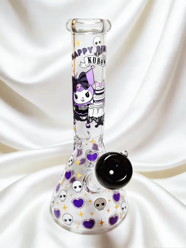 10" Kuromi Devil Party “Happy Birthday” Beaker Glass Bong