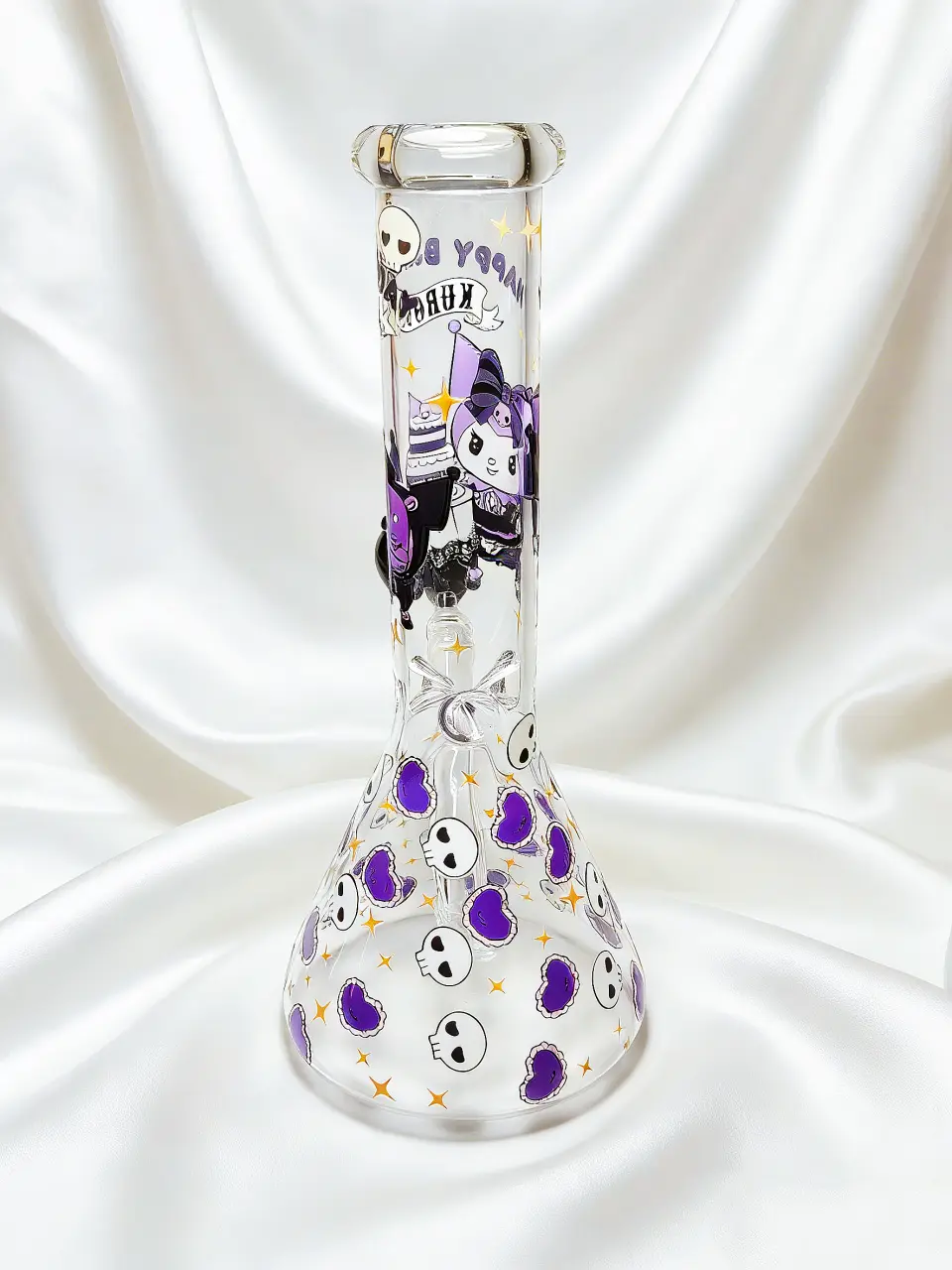 10" Kuromi Devil Party “Happy Birthday” Beaker Glass Bong