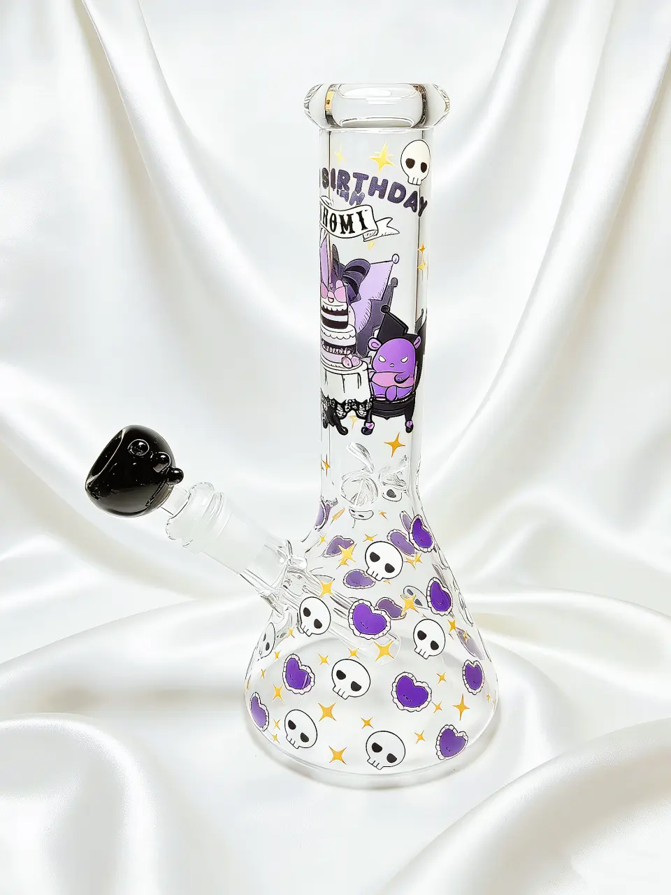 10" Kuromi Devil Party “Happy Birthday” Beaker Glass Bong