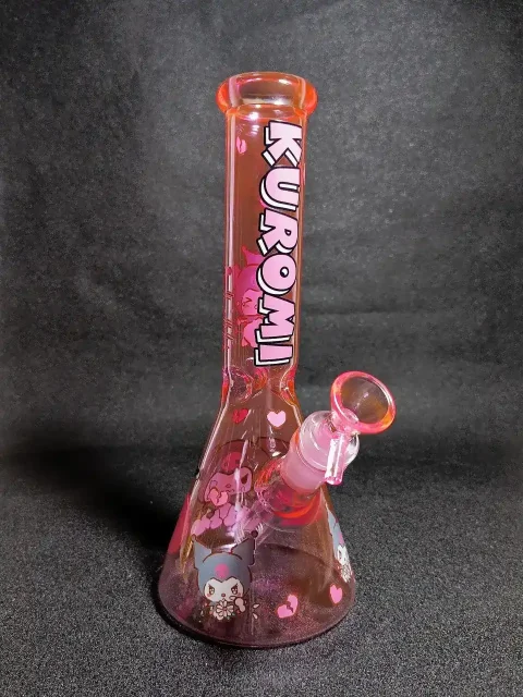 Kuromi Sanrio Pink Punk Broken Heart Beaker Glass Bong