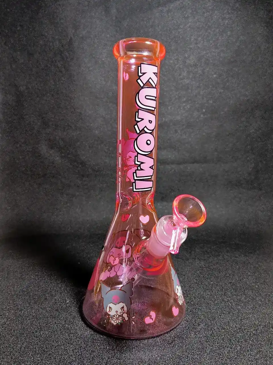 Kuromi Sanrio Pink Punk Broken Heart Beaker Glass Bong