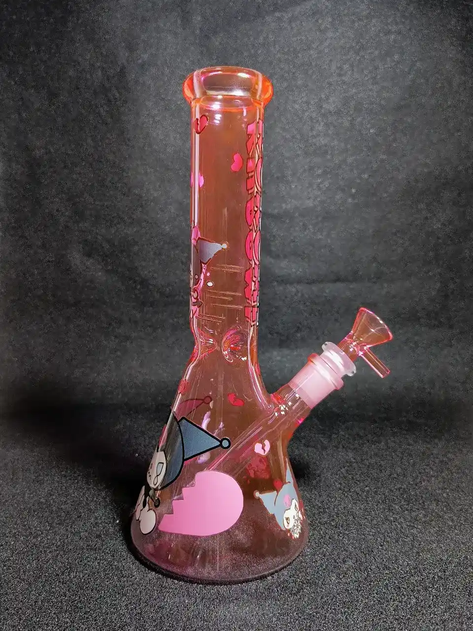 Kuromi Sanrio Pink Punk Broken Heart Beaker Glass Bong