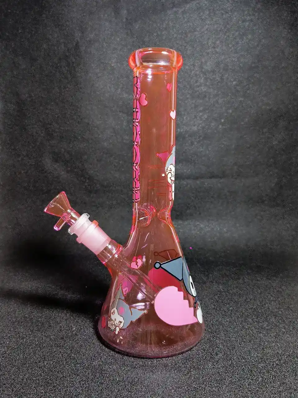 Kuromi Sanrio Pink Punk Broken Heart Beaker Glass Bong