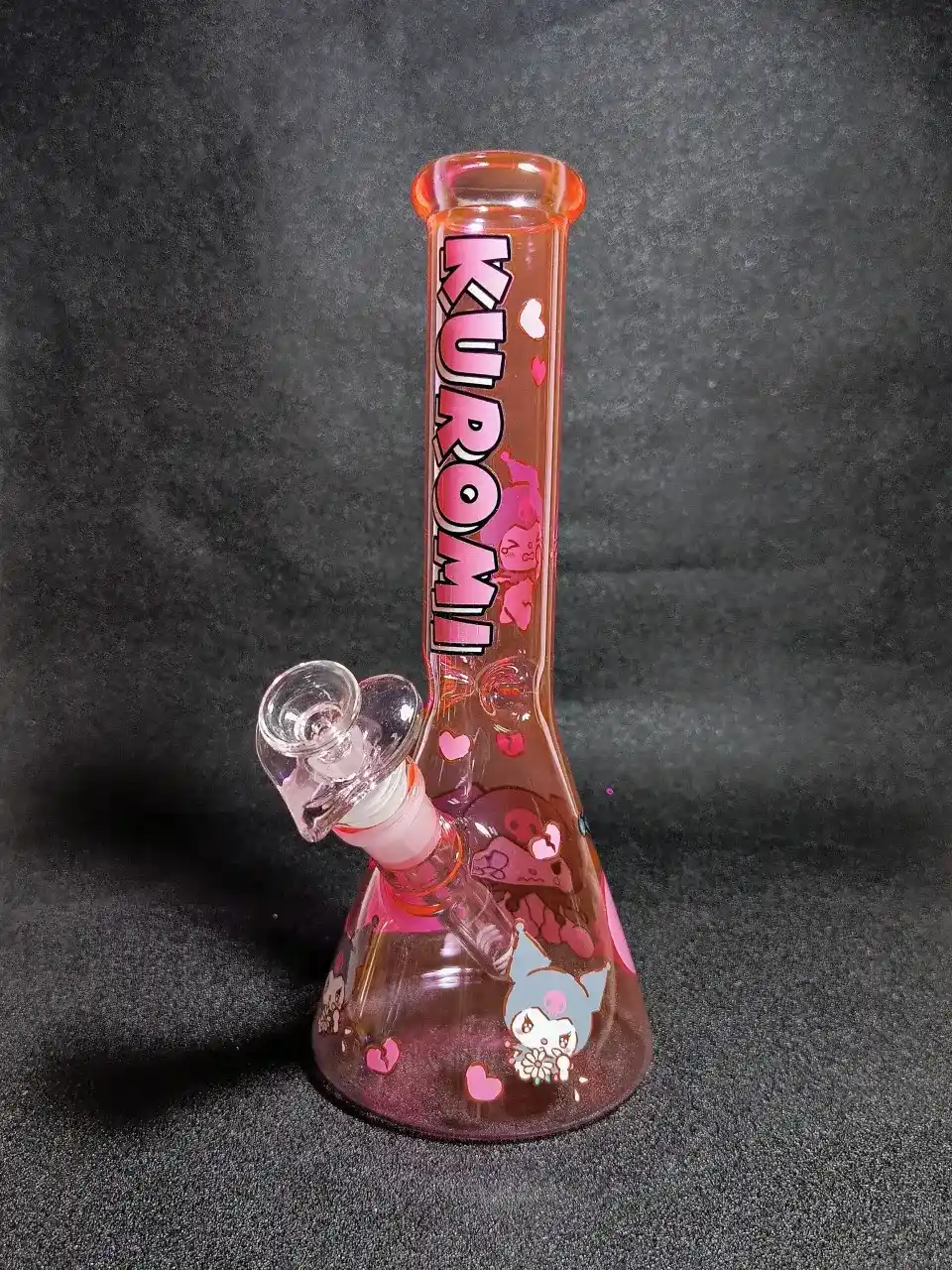 Kuromi Sanrio Pink Punk Broken Heart Beaker Glass Bong