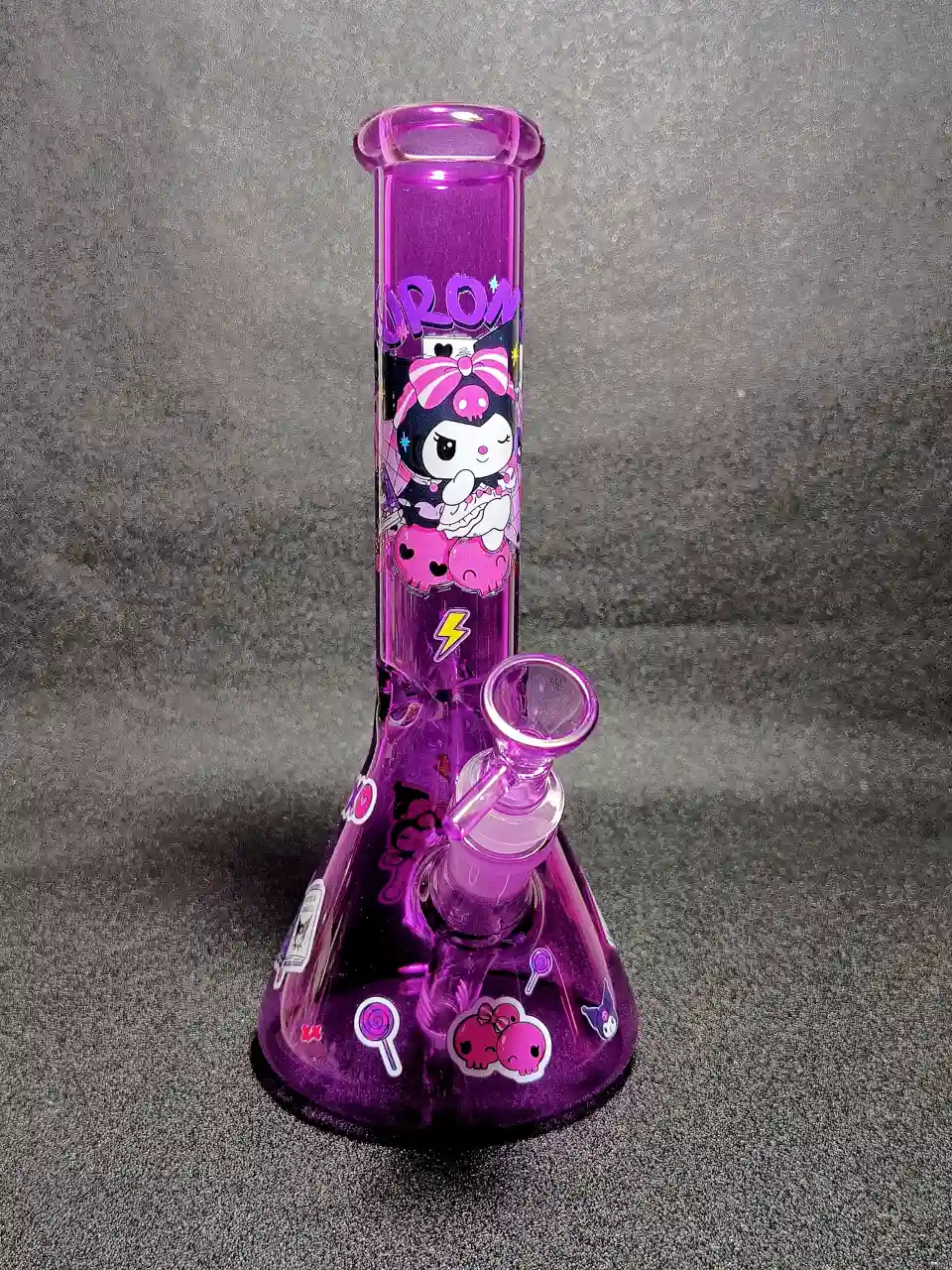 10" Kuromi Sanrio Purple Devil XOXO Magic Notebook Beaker Glass Bong