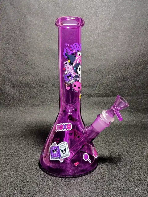 10″ Kuromi Sanrio Purple Devil XOXO Magic Notebook Beaker Glass Bong 10" Kuromi Sanrio Purple Devil XOXO Magic Notebook Beaker Glass Bong