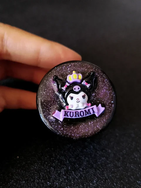 4cm Kuromi Sanrio Purple Glitter Black 4-Layer Metal Grinder