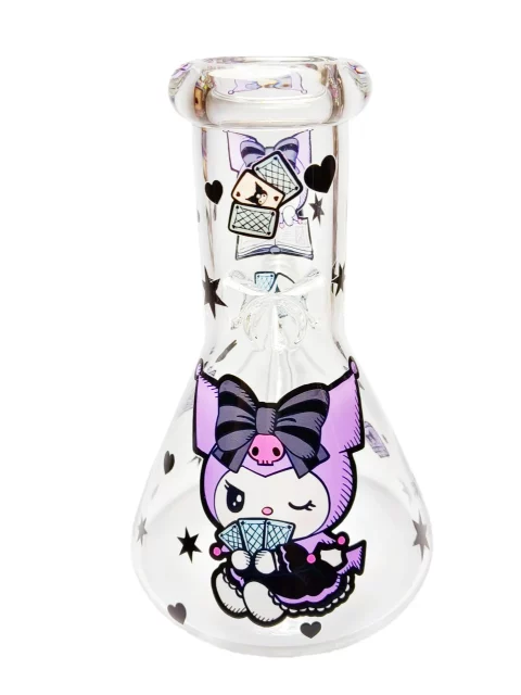 8" 5mm Kuromi Purple Magic Poker Beaker Glass Bong