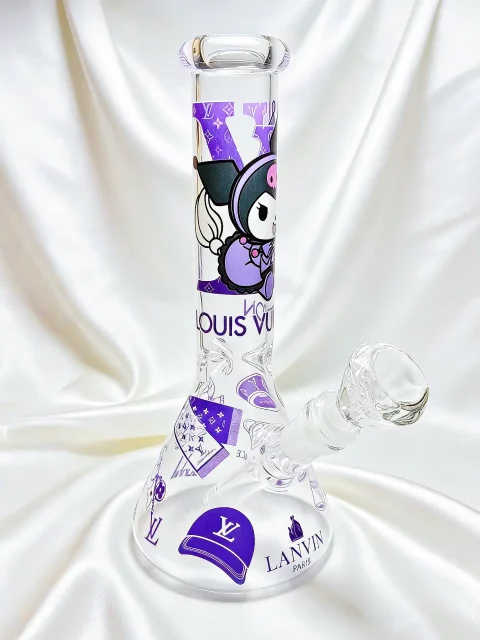 10″ Kuromi × LV Purple Luxury Beaker Glass Bong 10" Kuromi × LV Purple Luxury Beaker Glass Bong