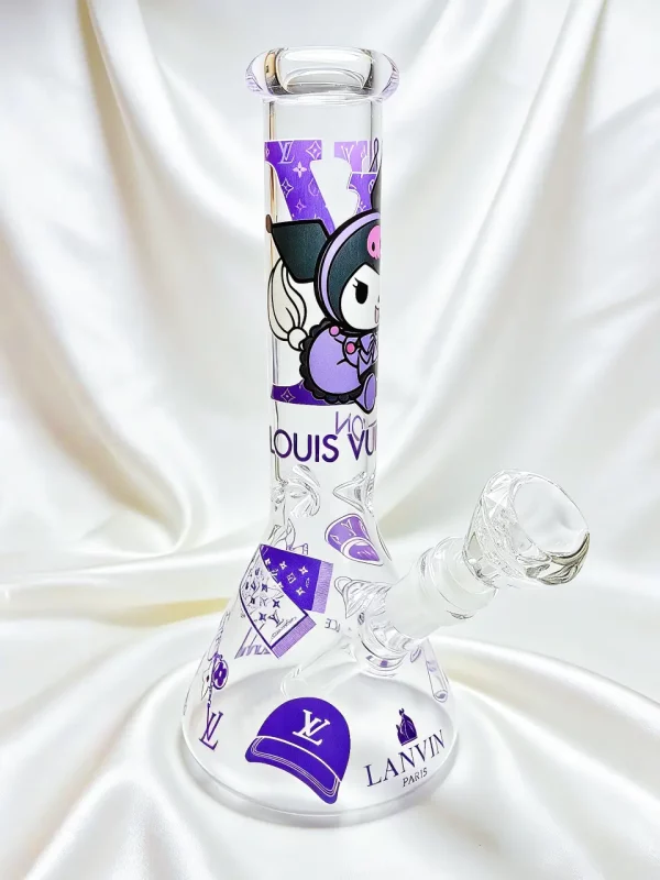 10″ Kuromi × LV Purple Luxury Beaker Glass Bong 10" Kuromi × LV Purple Luxury Beaker Glass Bong