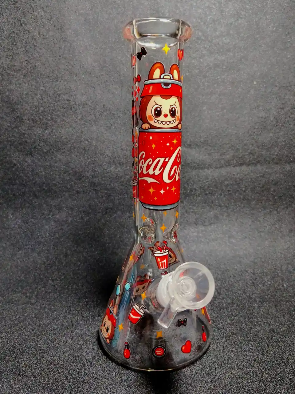 Labubu Red Soda Can Street Art Beaker Glass Bong