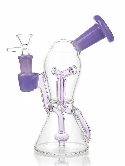 7″ Lavender & Purple Recycler Glass Bong 7" Lavender & Purple Recycler Glass Bong